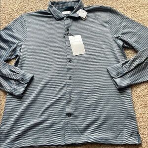 NWT Ike Behar Men's Blue Patterned Shirt size xl